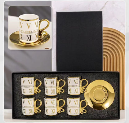Electroplating coffee cup and saucer Set