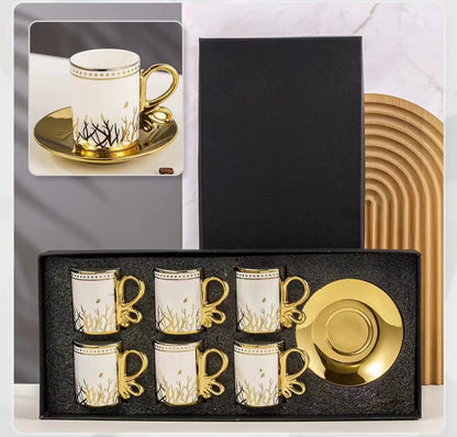 Electroplating coffee cup and saucer Set
