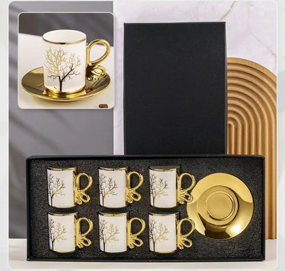 Electroplating coffee cup and saucer Set