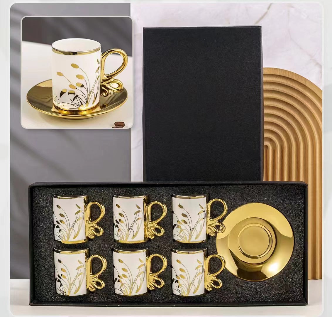 Electroplating coffee cup and saucer Set