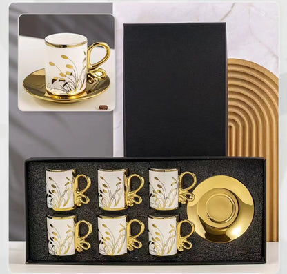 Electroplating coffee cup and saucer Set