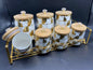 Sealed jar ceramic 7-piece storage jar set