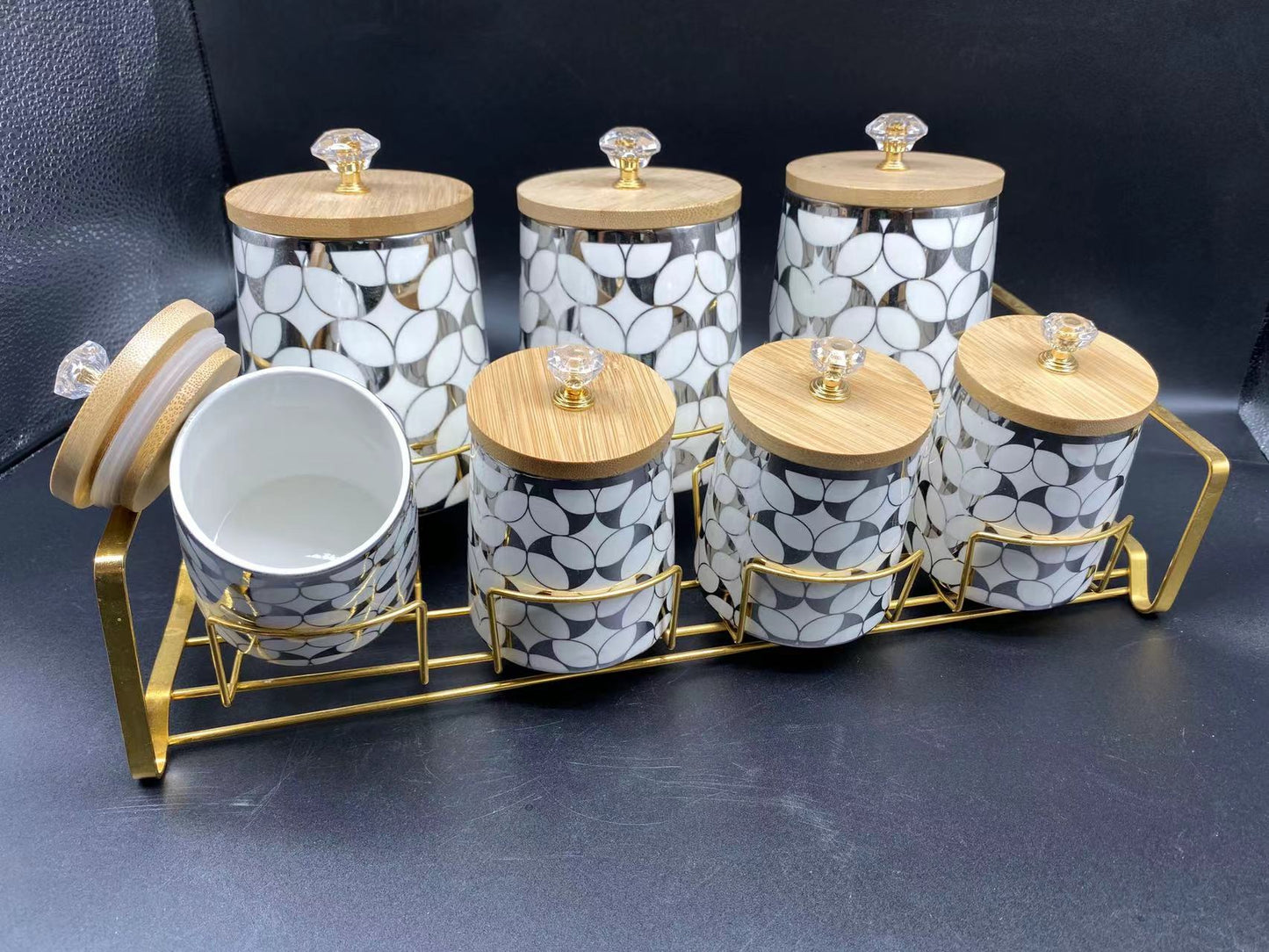 Sealed jar ceramic 7-piece storage jar set