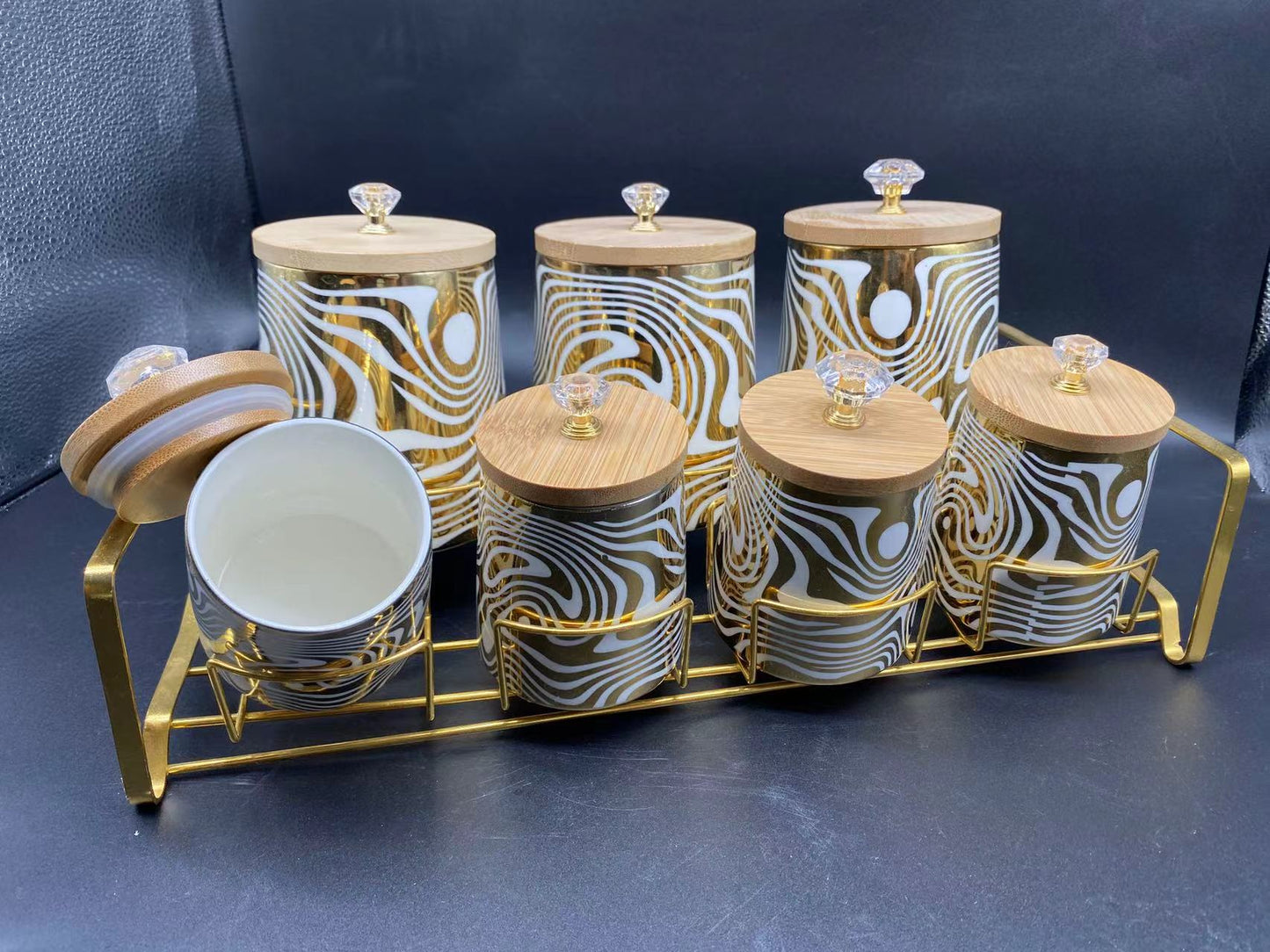 Sealed jar ceramic 7-piece storage jar set
