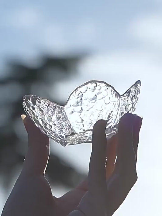 Creative Hammered Gold Petal Transparent Glass Bowl