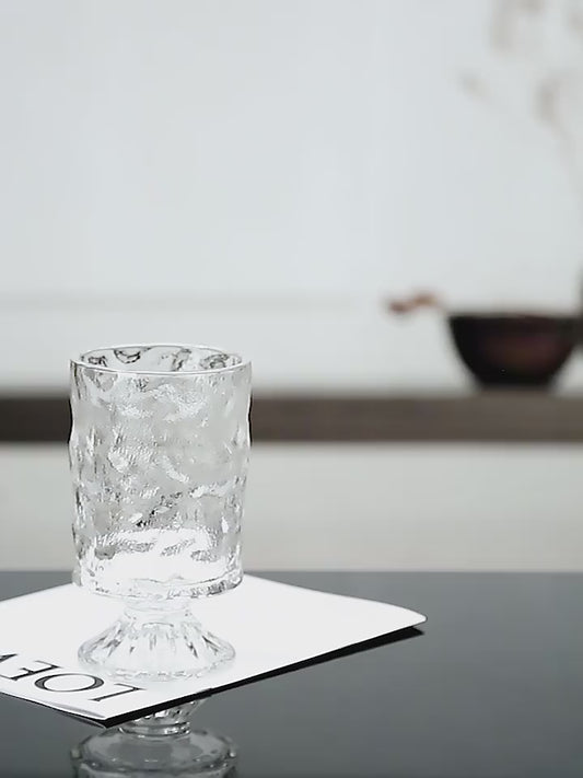 European style ins retro relief tall transparent glass vase