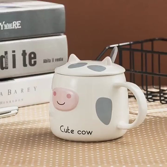 Cute cartoon pig embossed mug