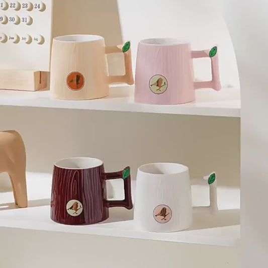 Bionic tree trunk contrast color mug