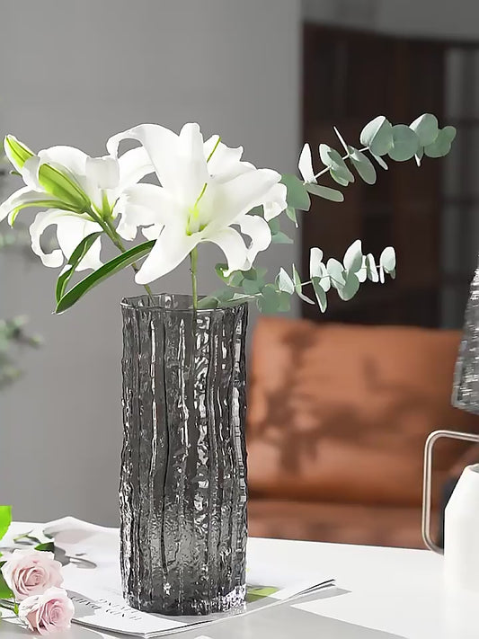 Frozen glacier glass vase